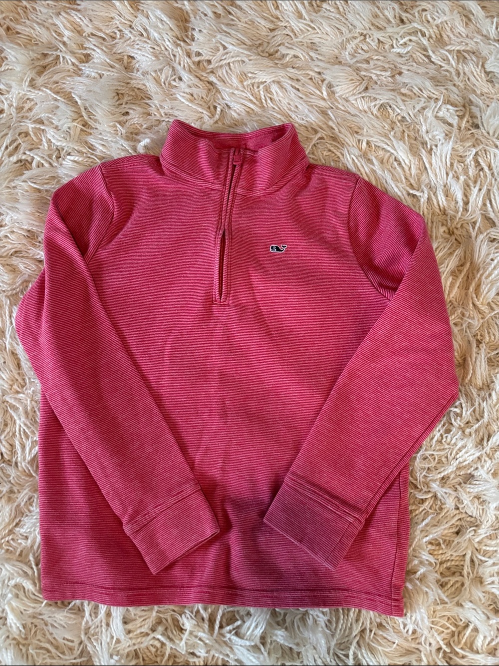 Vineyard Vines Kids Raspberry Red 1/4 Zip Pullover